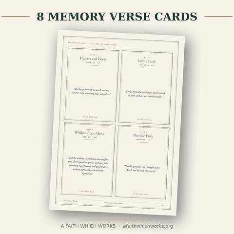 Book of James Bible Study — memory verse cards